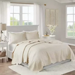 Kirklands Home Scalloped Monica 3-pc. Queen Coverlet Set Ivory Best