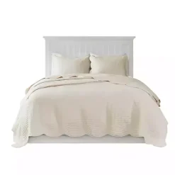 Kirklands Home Scalloped Monica 3-pc. King Coverlet Set Ivory Online
