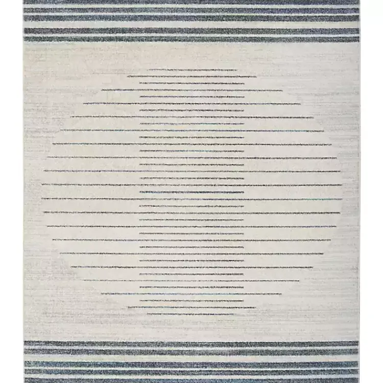 Kirklands Home Ivory Striated Sphere Washable Area Rug, 7x10 New