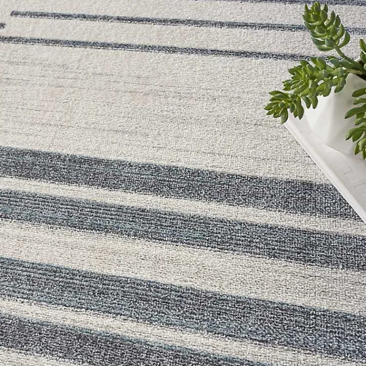 Kirklands Home Ivory Striated Sphere Washable Area Rug, 7x10 New