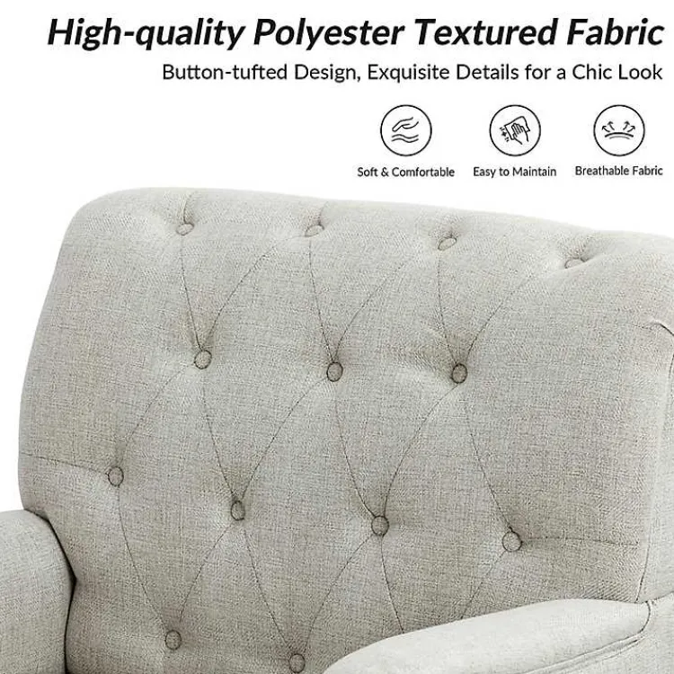 Kirklands Home Tufted Britt Accent Chair Ivory Best