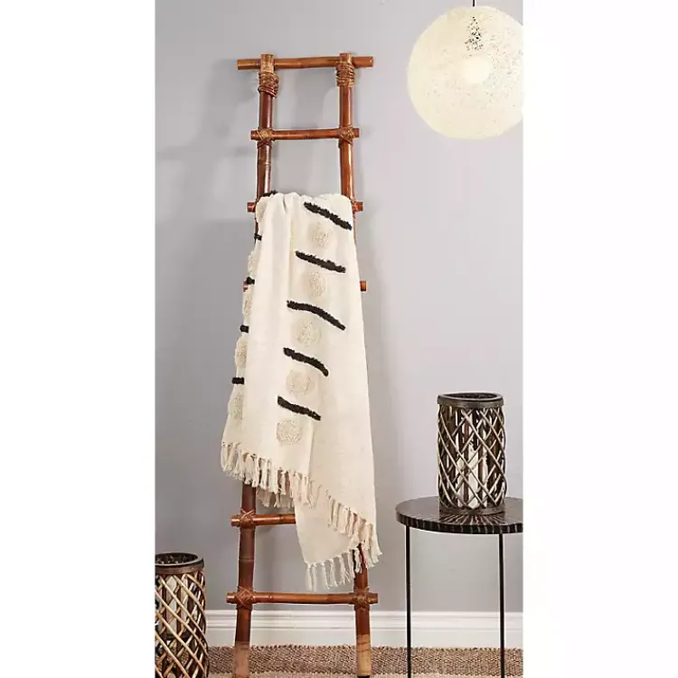 Blankets & Throws>Kirklands Home Tufted Dots and Dashes Throw Ivory
