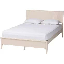 Kirklands Home Wood Fluted Headboard Primrose King Bed Ivory New