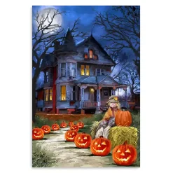 Halloween>Kirklands Home Jack o Lantern Mansion Canvas Art Print, 16x24
