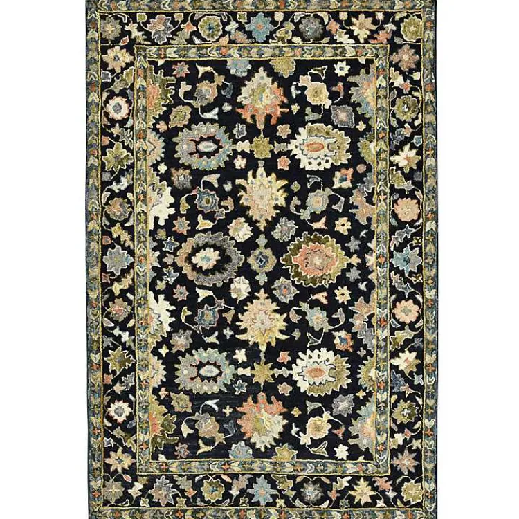 Kirklands Home Jackson Black Hand-Tufted Area Rug, 8x10 New