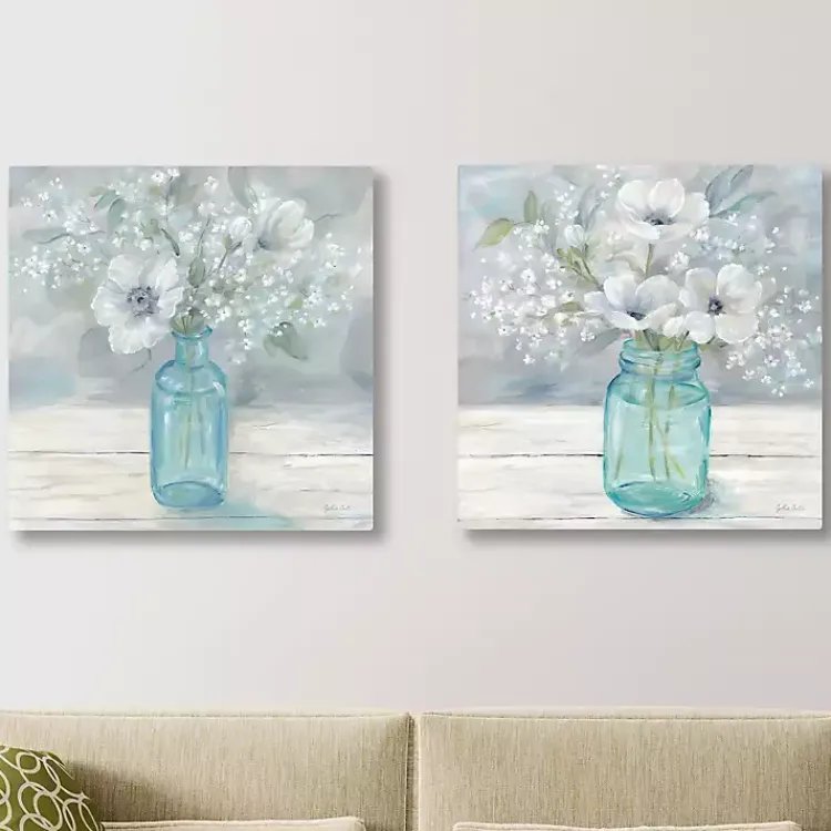 Kirklands Home Jar Bouquet Giclee Canvas Art Prints, Set of 2 Multi Discount