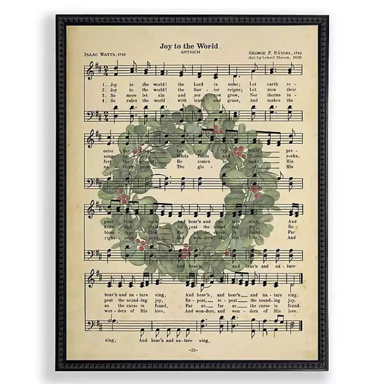 Christmas Art & Wall Decor>Kirklands Home Joy to the World Hymn Framed Christmas Art Print