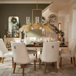 Kirklands Home Julia Cream Upholstered Dining Chair Ivory New