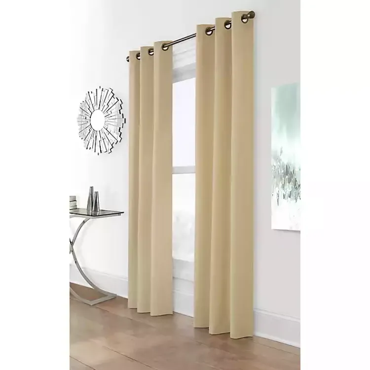 Kirklands Home Khaki Room Darkening Curtain Panel Set, 63 in. Tan Discount