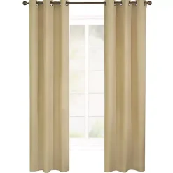 Kirklands Home Khaki Room Darkening Curtain Panel Set, 84 in. Tan Hot