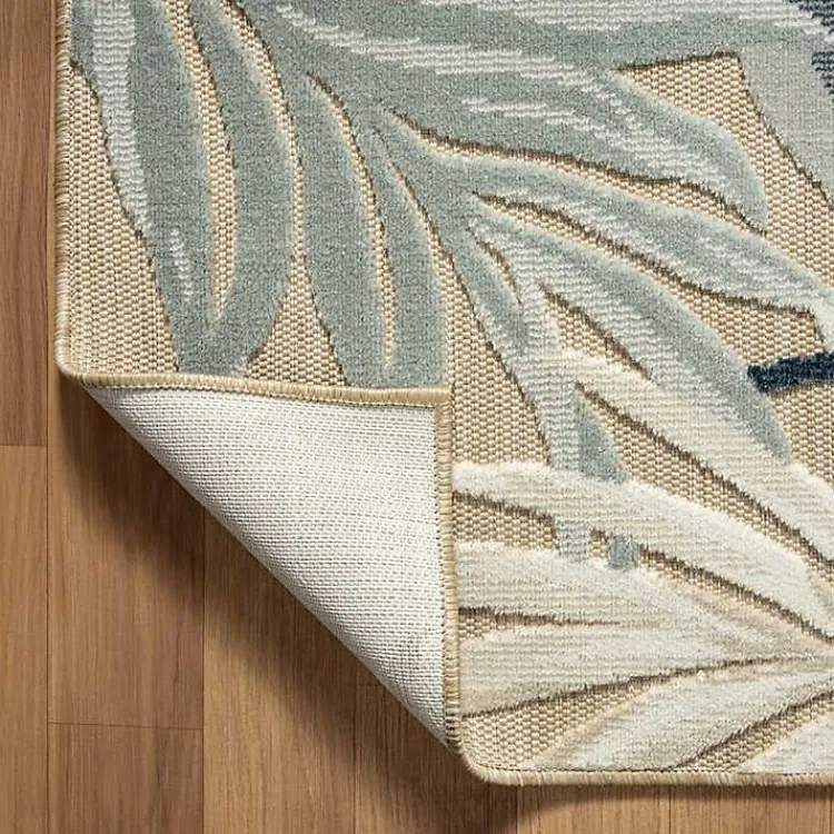 Kirklands Home Large Print Tropical Leaf Outdoor Area Rug, 5x7 Hot
