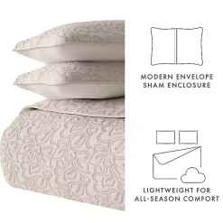 Kirklands Home Latte Floral Stitch 2-pc. Twin Quilt Set Tan Sale