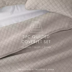 Kirklands Home Latte Stitched Diamond 3-pc. Queen Quilt Set Tan Sale