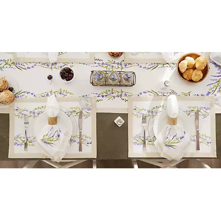 Kirklands Home Lavender Garland Cotton Placemats, Set of 4 Clearance