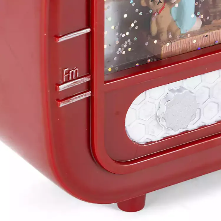 Christmas Decorations>Kirklands Home LED Holiday Radio Water Globe Red