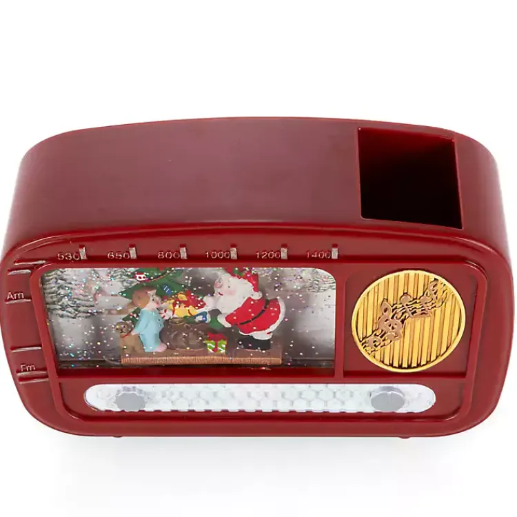 Christmas Decorations>Kirklands Home LED Holiday Radio Water Globe Red