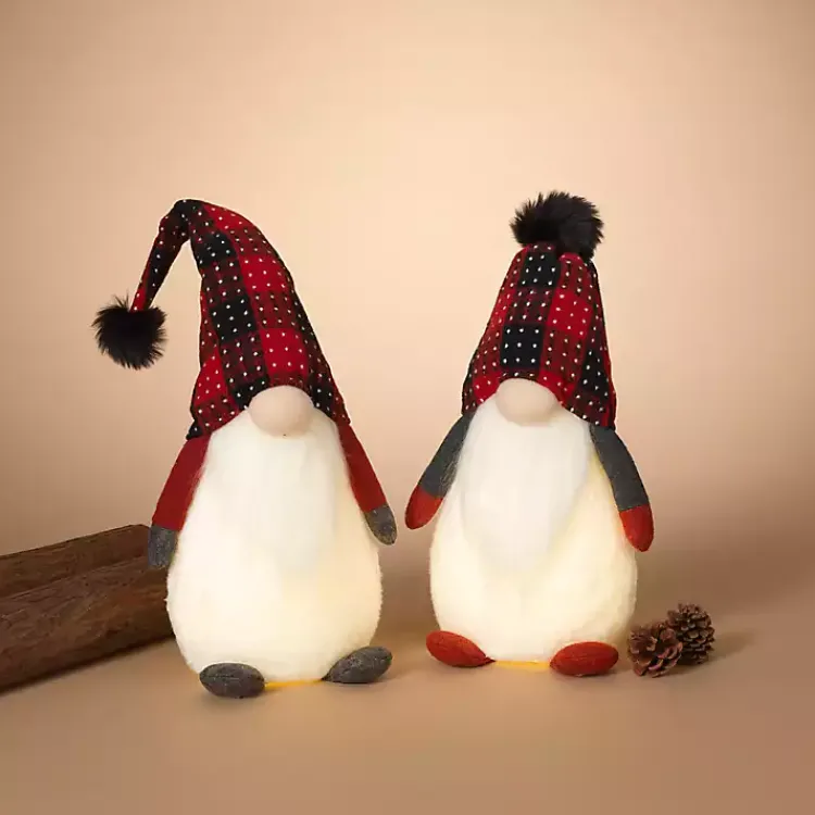 Christmas Decorations>Kirklands Home LED Plush Gnome Christmas Decorations, Set of 2