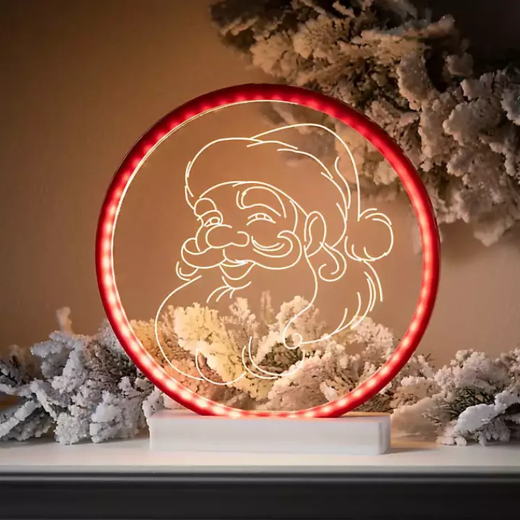 Christmas Decorations>Kirklands Home LED Santa Tabletop Christmas Decoration Red
