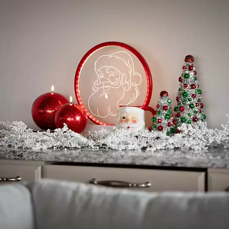 Christmas Decorations>Kirklands Home LED Santa Tabletop Christmas Decoration Red