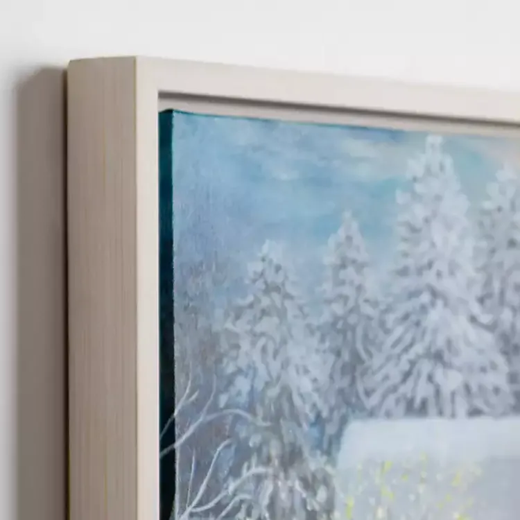 Christmas Art & Wall Decor>Kirklands Home LED Snowy Christmas House Canvas Art Print