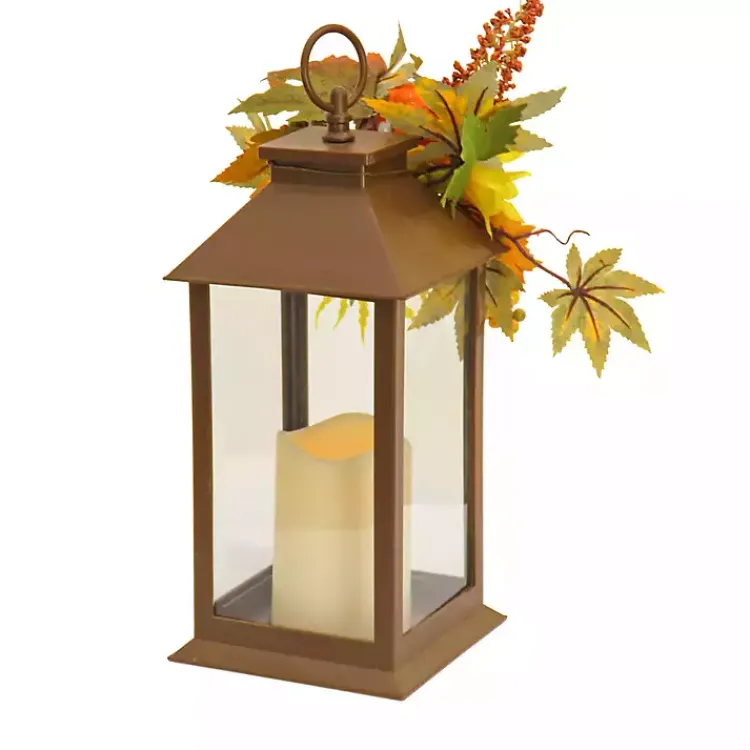 Fall>Kirklands Home LED Sunflower and Pumpkin Lantern