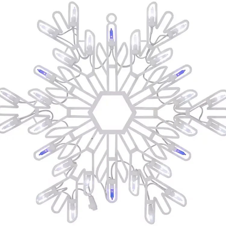 Christmas Art & Wall Decor>Kirklands Home LED and Blue Snowflake Decoration, 16 in. White