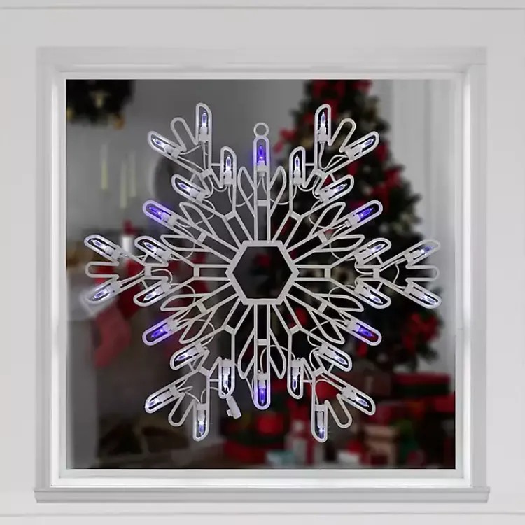 Christmas Art & Wall Decor>Kirklands Home LED and Blue Snowflake Decoration, 16 in. White