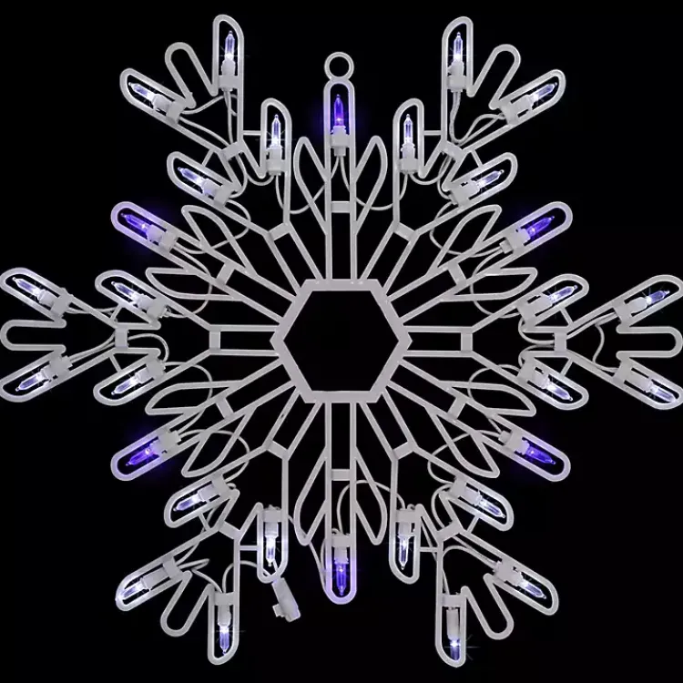 Christmas Art & Wall Decor>Kirklands Home LED and Blue Snowflake Decoration, 16 in. White