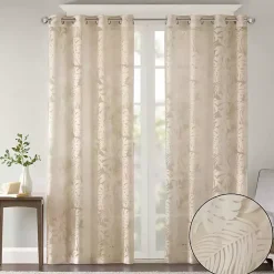 Kirklands Home Leilani Palm Leaf Curtain Panel, 63 in. Tan Outlet
