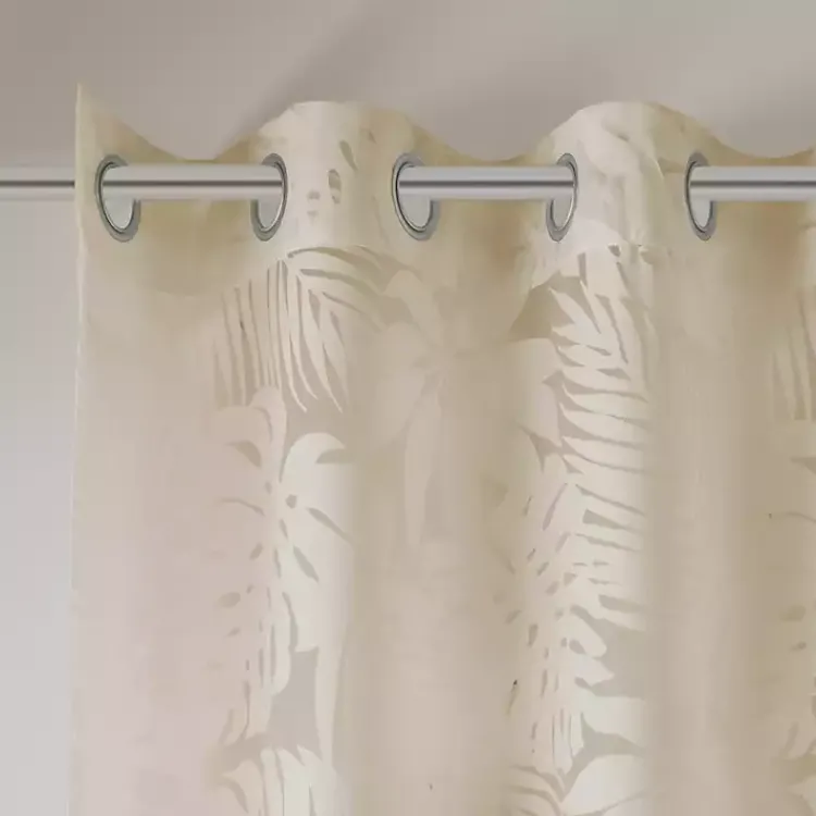 Kirklands Home Leilani Palm Leaf Curtain Panel, 84 in. Tan Discount