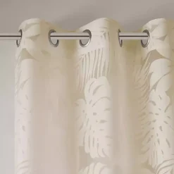 Kirklands Home Leilani Palm Leaf Curtain Panel, 95 in. Tan Clearance
