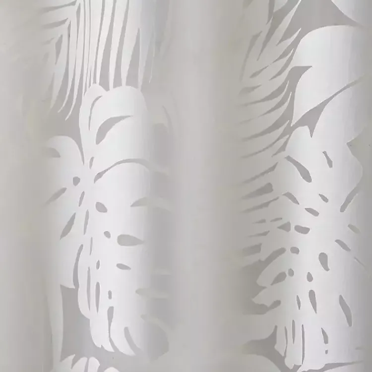 Kirklands Home Leilani Palm Leaf Curtain Panel, 63 in. White Sale