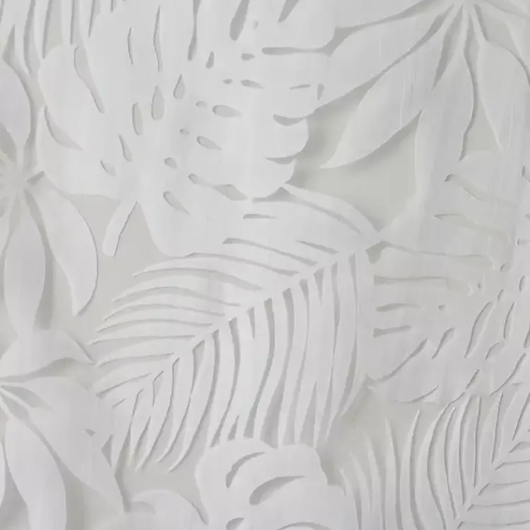 Kirklands Home Leilani Palm Leaf Curtain Panel, 63 in. White Sale