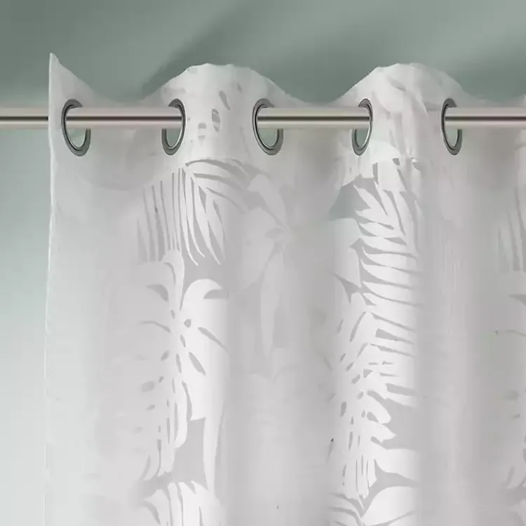 Kirklands Home Leilani Palm Leaf Curtain Panel, 84 in. White Best