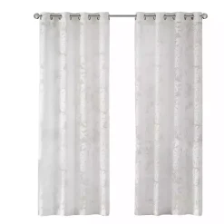 Kirklands Home Leilani Palm Leaf Curtain Panel, 95 in. White