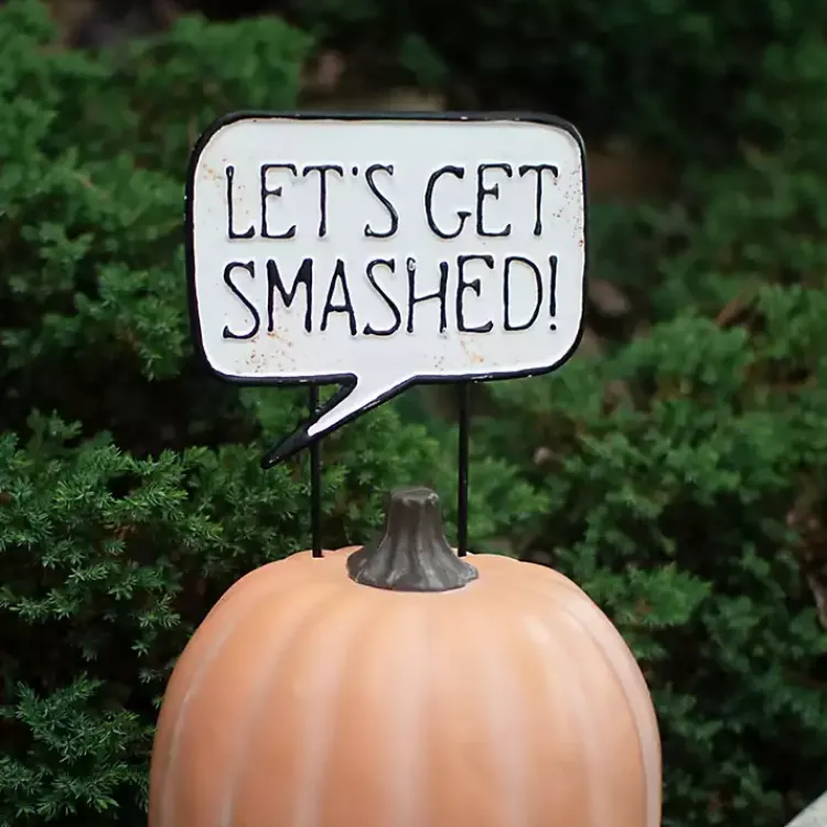 Halloween>Kirklands Home Let’s Get Smashed Metal Halloween Yard Sign