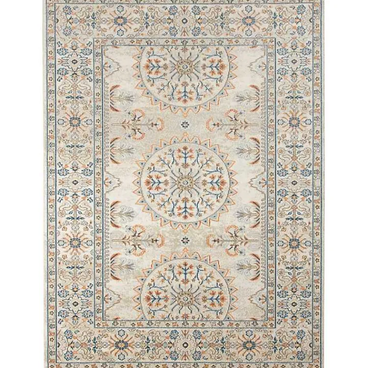 Kirklands Home Light Beige Bohemian Area Rug, 5x7 Tan New