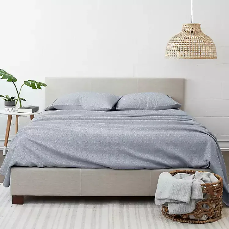 Kirklands Home Light Chambray 4-pc. King Bed Sheet Set Blue Clearance