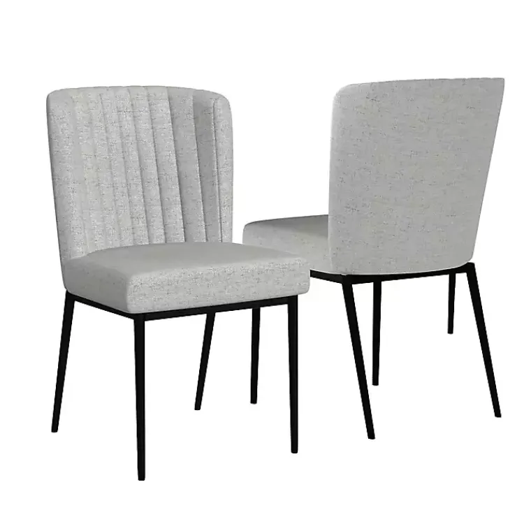 Kirklands Home Light Channel Back Dining Chairs, Set of 2 Gray Discount