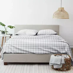 Kirklands Home Light Gray Country Plaid 4-pc. King Bed Sheet Set Discount