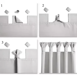 Kirklands Home Light Knotted Curtain Panel Set, 84 in. Gray Sale