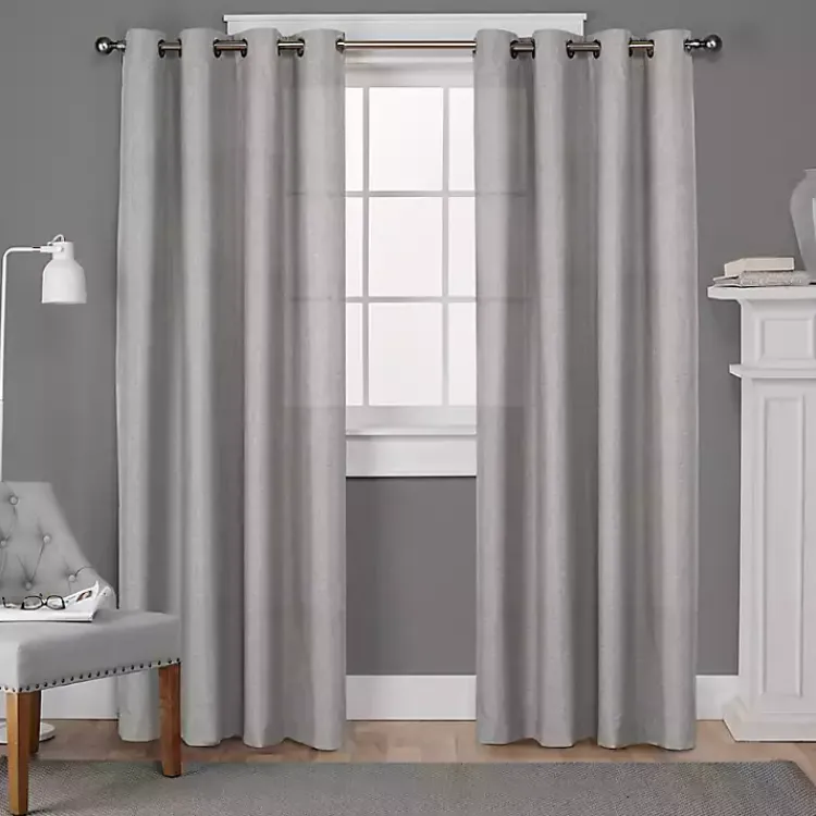 Kirklands Home Light Lila Curtain Panel Set, 108 in. Gray Outlet