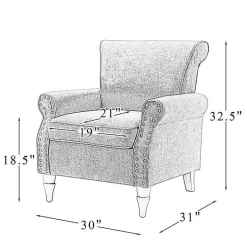 Kirklands Home Light Miriam Nailhead Trim Armchair Gray Discount