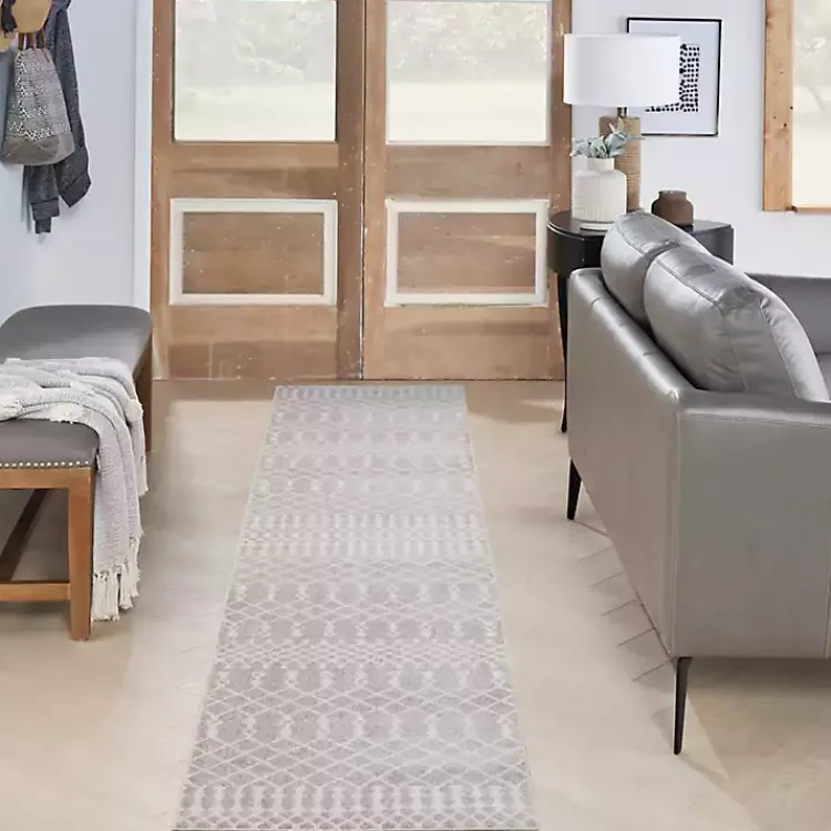 Kirklands Home Light Moroccan Washable Runner, 2x8 Gray Discount