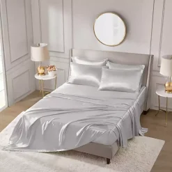 Kirklands Home Light Satin 6-pc. Queen Sheet Set Gray Sale