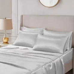 Kirklands Home Light Satin 6-pc. Queen Sheet Set Gray Sale