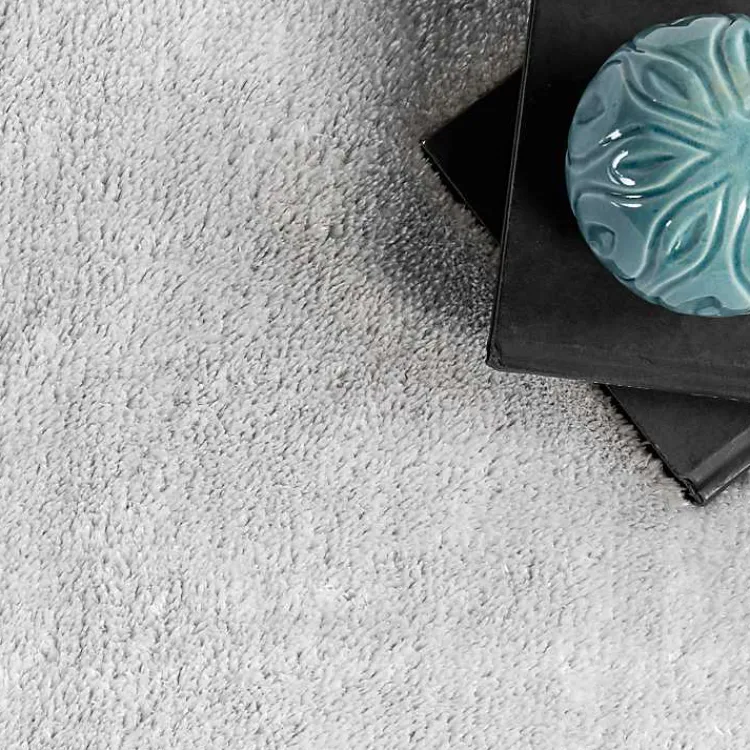 Kirklands Home Light Gray Shag Washable Area Rug, 5x8 Outlet