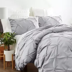 Kirklands Home Light Soft Pinched 3-pc. King Duvet Cover Set Gray Hot