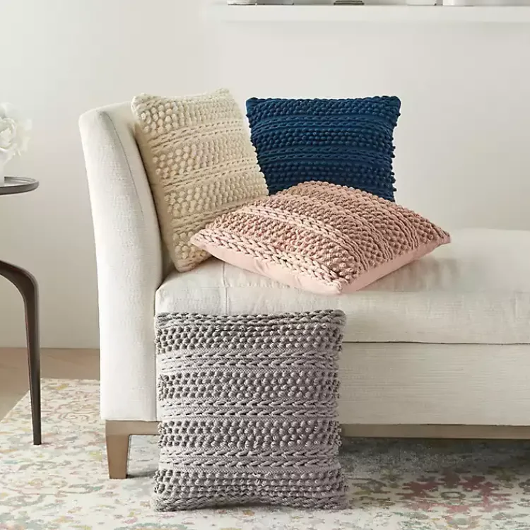 Pillows>Kirklands Home Light Textured Stripes Pillow Gray