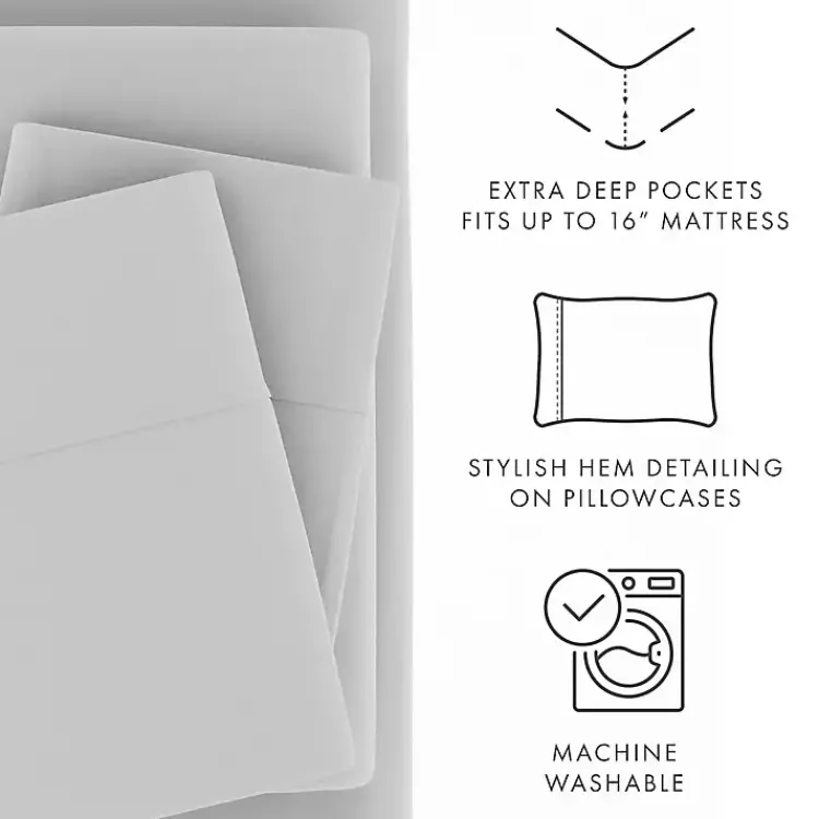 Kirklands Home Light Ultra Soft 3-pc. Twin Sheet Set Gray Clearance
